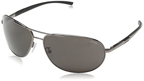 Police Herren S8182 Sonnenbrille, Grey (Shiny Gunmetal), One Size von Police