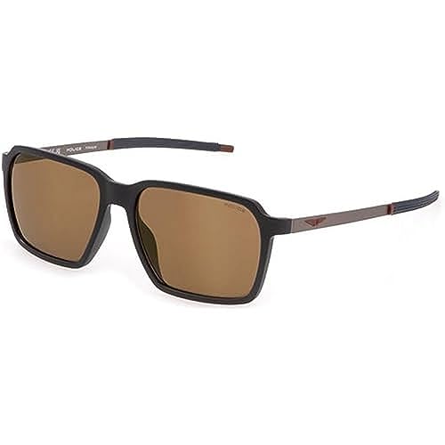 Police Herren Spll16 Sonnenbrille, Blau (Semi Matt Ruthenium Blue), 58 von Police