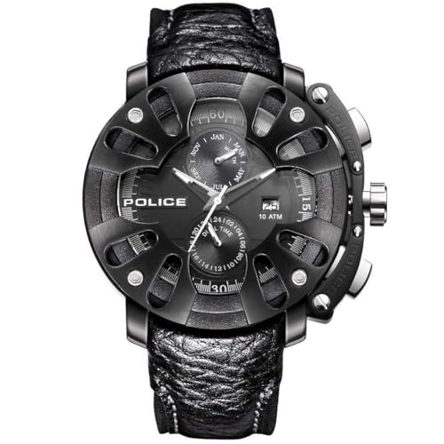 Police Herren Uhr Armbanduhr Leder Analog Protector PL.13806JSB/02B von Police