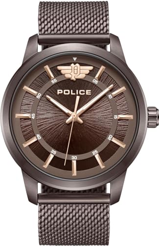 Police Herren Analog Quarz Uhr mit Edelstahl Armband PEWJG0021103 von Police