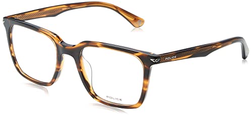 POLICE Herren VPLG73 Sonnenbrille, Shiny Striped Brown, 53 von Police