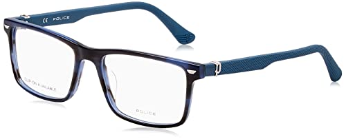 Police Herren Vplf74 Sonnenbrille, Gestreift Blau, 54 von Police