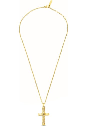 Police Herrenkette Kreuz-Anhänger Edelstahl vergoldet Crossed PEAGN0032401 von Police