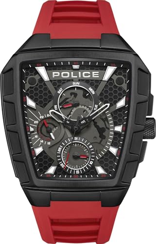 Police Herren Analog Quarz Uhr mit Silikon Armband PEWGQ0056803 von Police