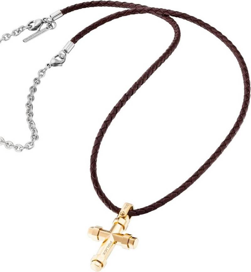 Police Kette mit Anhänger Herren Halskette Kette Edelstahl mit Anhänger Kreuz 70 cm Police von Police