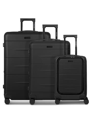 Police Koffer-Set 3-teilig für Damen und Herren | Reise-Trolleys 48 x 30 x 74 cm aus hochwertigem, stoßfestem ABS Material | Doppelrolle & Teleskopgriff | London Serie von Police