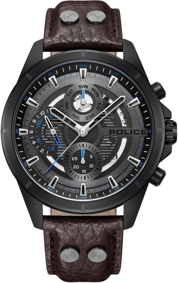 Police Multifunktionsuhr MALAWI PEWJF0004602, Armbanduhr, Quarzuhr, Herrenuhr, Datum von Police
