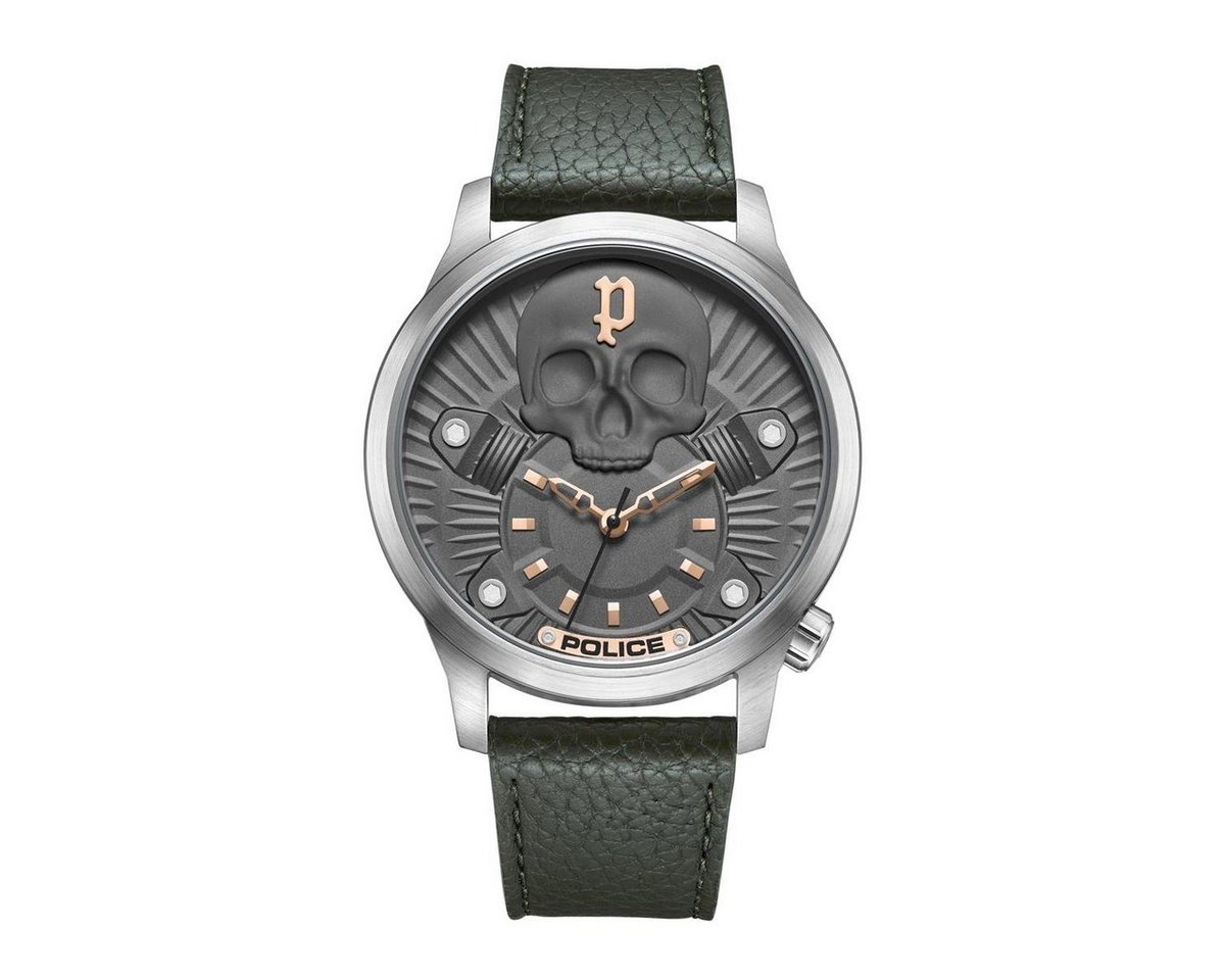Police Quarzuhr Police Herren Uhr PEWJA2227703 Leder grün, Quarz, (1-tlg) von Police