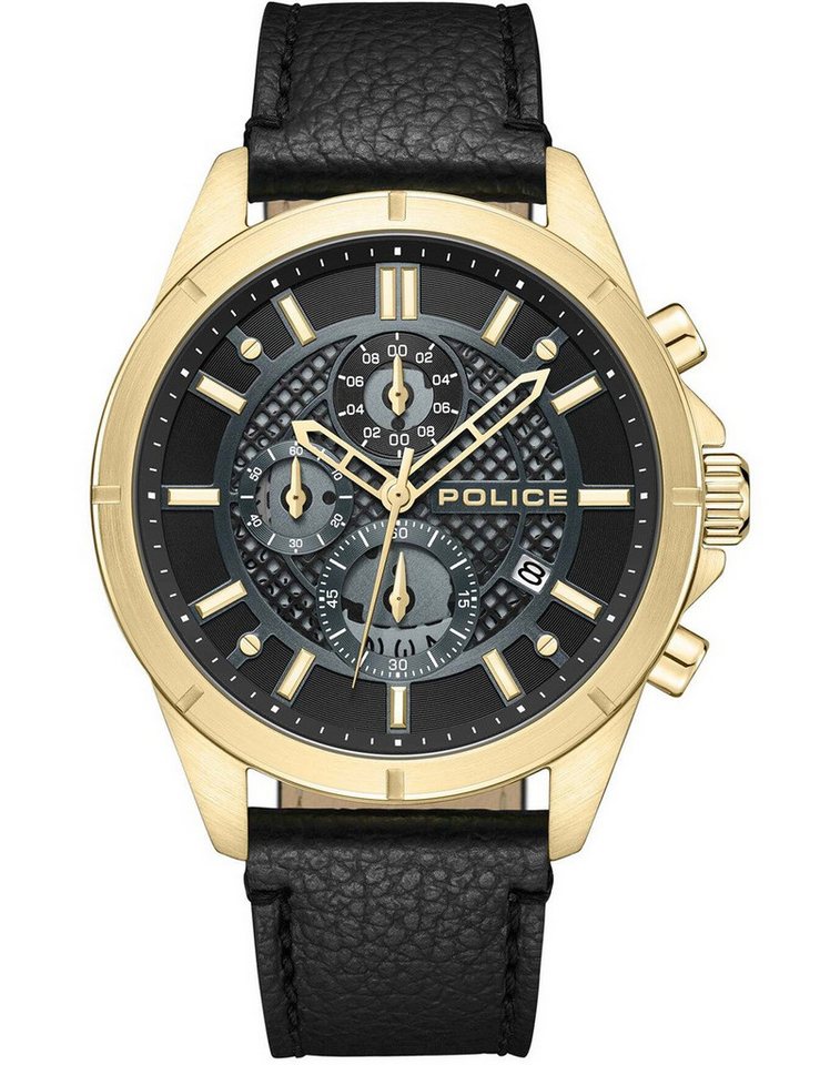 Police Quarzuhr Police PEWGC0054001 Herrenuhr Burbank Chronograph 45mm 5ATM Police PEWGC0054001 Herrenuhr Burbank Chronograph 45mm 5ATM von Police
