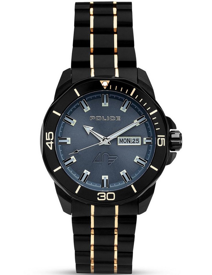 Police Quarzuhr Police PEWJH0030301-SET A Herrenuhr Thornton 43mm 5ATM mit Geldbörse Police PEWJH0030301-SET A Herrenuhr Thornton 43mm 5ATM mit Geldbörse Limited Edition von Police