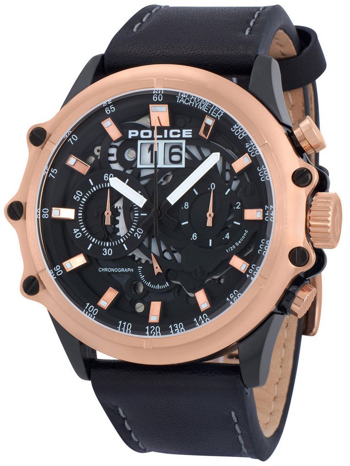 Police Quarzuhr Police PL16018JSBR.02 Luang Chronograph 49mm 3ATM von Police