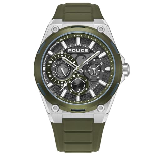 Police Herren Analog Quarz Uhr mit Silikon Armband PEWJQ2203242 von Police