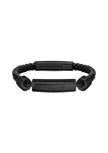 Police Schwarzes Armband für Herren – PEAGB2214926, Free Size, Edelstahl, Kein Edelstein von Police