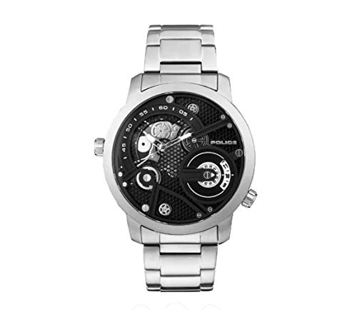 Police Unisex Erwachsene Analog Quarz Uhr mit Edelstahl Armband PL15471JS.02M von Police