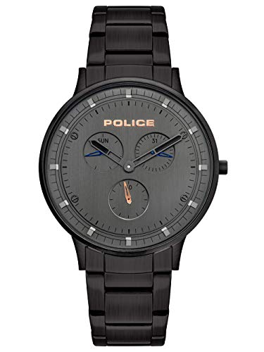 Police Unisex Erwachsene Analog Quarz Uhr mit Edelstahl Armband PL15968JSB.39M von Police