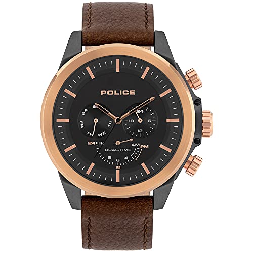 Police Unisex Erwachsene Analog Quarz Uhr mit Leder Armband PL15970JSUR.02 Police Unisex Erwachsene Analog Quarz Uhr mit Leder Armband PL15970JSUR.02 von Police