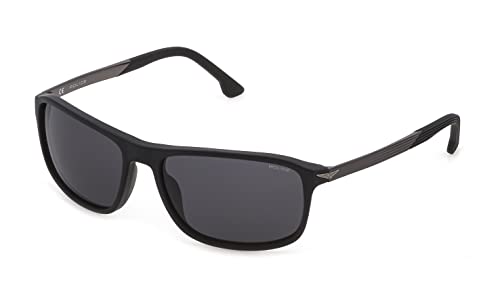 Police Unisex SPLC37 Sunglasses, Matt/Sandgestrahltes Schwarz, 60 von Police