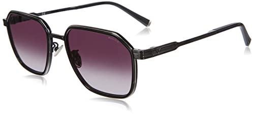 Police Unisex SPLC56 Sunglasses, Schwarz Glänzend mit Polierten Palladiumteilen, 55 von Police