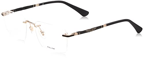 Police VPLF84 Brille, Rose Gold mit Semi Matt Black Parts, 54 für Herren, Rose Gold mit halbmattem schwarzen Teilen von Police