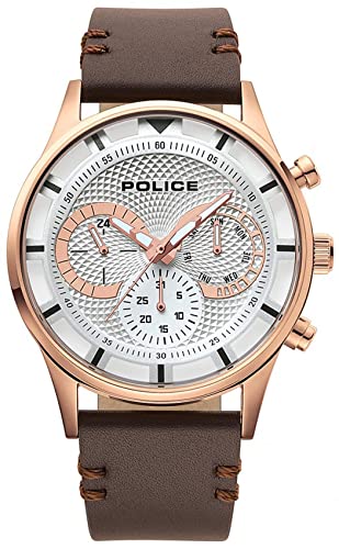Police Watches Driver Herren Uhr analog Quarzwerk mit Leder Armband PL.14383JSR-04 von Police