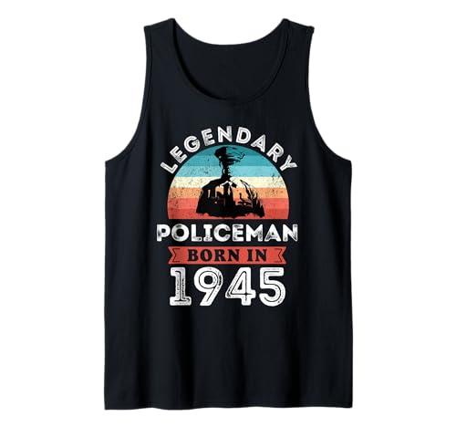 Legendärer Polizist geboren im Jahr 1945, 80. Geburtstag Herren Tank Top von Policeman 1945 Legends Gifts for Mens 80th Bday