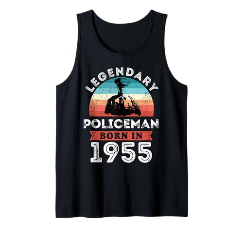 Legendärer Polizist geboren 1955, 70. Geburtstag Herren Tank Top von Policeman 1955 Legends Gifts for Mens 70th Bday