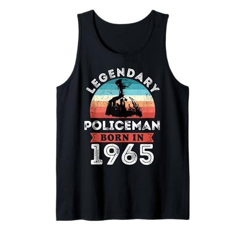 Legendärer Polizist geboren im Jahr 1965, 60. Geburtstag Herren Tank Top von Policeman 1965 Legends Gifts for Mens 60th Bday