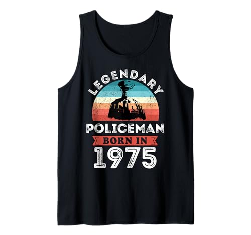 Legendärer Polizist geboren im Jahr 1975, 50. Geburtstag Herren Tank Top von Policeman 1975 Legends Gifts for Mens 50th Bday