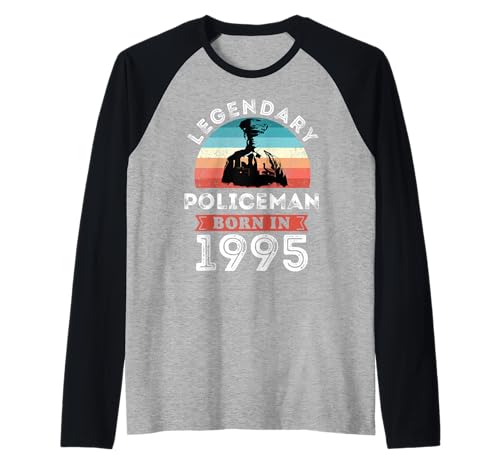 Legendärer Polizist geboren im Jahr 1995, 30. Geburtstag Herren Raglan von Policeman 1995 Legends Gifts for Mens 30th Bday
