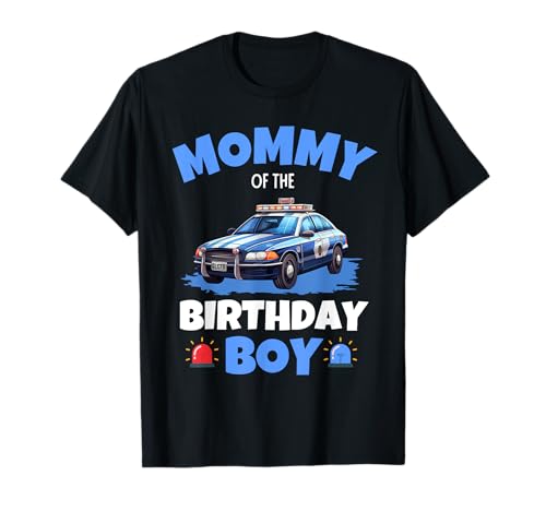 Mama des Geburtstagskindes Polizeiauto Matching Family T-Shirt von Policeman Officer Birthday Party Outfit