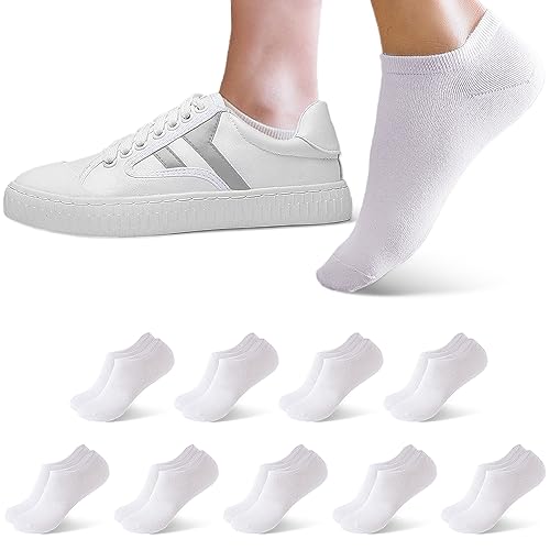 Poligono Sneaker Socken Damen Herren, Kurze Sportsocken, Weiche Baumwollsocken, Strümpfe Männer Atmungsaktiv, 6/9/12er Pack-weiß-EU von Poligono