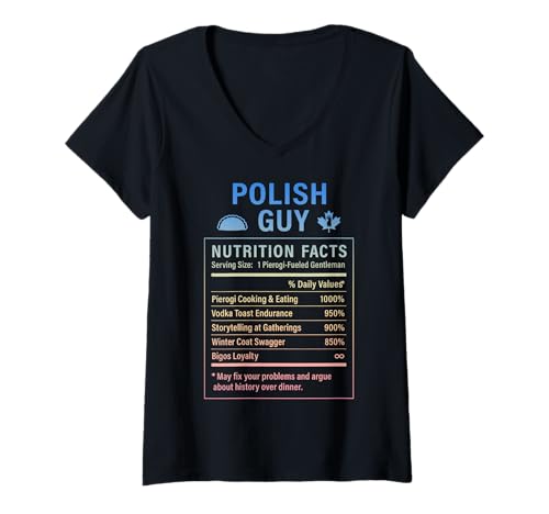 Damen Lustiger polnischer Kerl mit polnischen Wurzeln T-Shirt mit V-Ausschnitt von Polish Culture Gifts for Polish Men