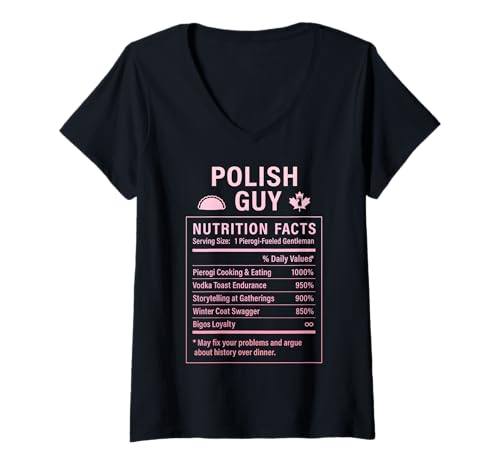 Damen Lustiger polnischer Kerl mit polnischen Wurzeln T-Shirt mit V-Ausschnitt von Polish Culture Gifts for Polish Men