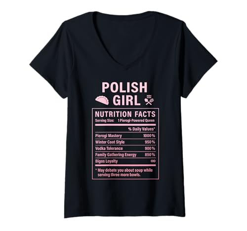 Damen Lustiges polnisches Mädchen, stolze Frauen mit polnischen Wurzeln T-Shirt mit V-Ausschnitt Damen Lustiges polnisches Mädchen, stolze Frauen mit polnischen Wurzeln T-Shirt mit V-Ausschnitt von Polish Culture Gifts for Polish Women