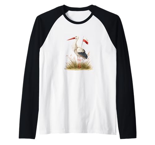 Erstaunlicher Storch in Polen-Farben für Erwachsene und Kinder Raglan von Polish Stork Outfit