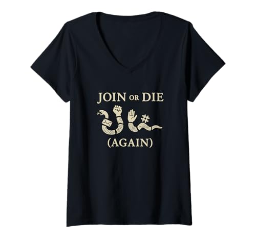 Damen Mach mit oder stirb wieder Snake Rebellion Revolution T-Shirt mit V-Ausschnitt Damen Mach mit oder stirb wieder Snake Rebellion Revolution T-Shirt mit V-Ausschnitt von Political Protest Apparel