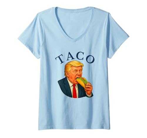 Damen Trump Always Chickens Out - Lustiges politisches Taco T-Shirt mit V-Ausschnitt Damen Trump Always Chickens Out - Lustiges politisches Taco T-Shirt mit V-Ausschnitt von Political Protest Apparel