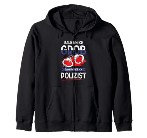 Bald Bin ich groß dann werde ich Polizist Kinder Polizei Kapuzenjacke Bald Bin ich groß dann werde ich Polizist Kinder Polizei Kapuzenjacke von Polizei Berufswunsch Lustig Kinder Zukunft
