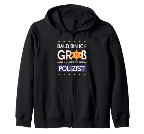 Bald Bin ich groß dann werde ich Polizist Kinder Polizei Kapuzenjacke Bald Bin ich groß dann werde ich Polizist Kinder Polizei Kapuzenjacke von Polizei Berufswunsch Lustig Kinder Zukunft