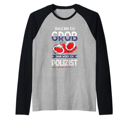 Bald Bin ich groß dann werde ich Polizist Kinder Polizei Raglan Bald Bin ich groß dann werde ich Polizist Kinder Polizei Raglan von Polizei Berufswunsch Lustig Kinder Zukunft