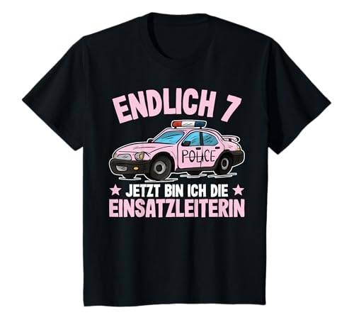Kinder Endlich Sieben Jahre | 7. Geburtstag Mädchen Polizei T-Shirt von Polizei Geschenke Kindergeburtstag by 83-Tees