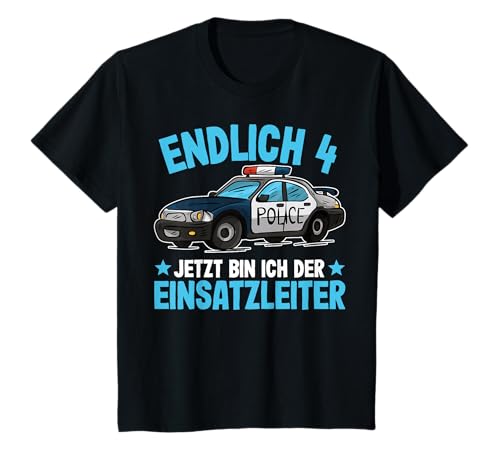 Polizei Shirt 4 Jahre Jungen | Polizei 4. Geburtstag T-Shirt von Kinder Polizei T-Shirt Kindergeburtstag by 83-Tees