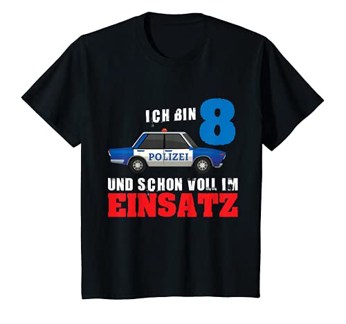 Kinder 8. Geburtstag 8 Jahre Polizei T-Shirt von Polizei & Junge Geschenk