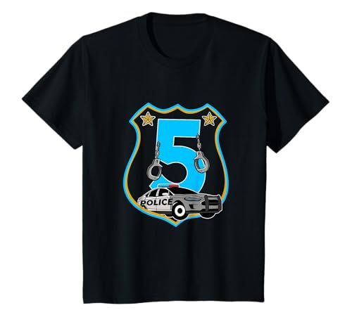 Ich bin schon 5 | 5. Geburtstag Polizei Jungen T-Shirt von Polizeimann 5 Jahre Jungen Geburtstag Geschenk