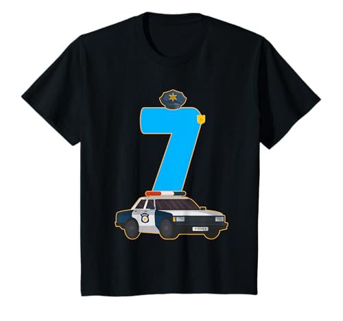 Geburtstag Polizei Auto 7 Jahre Jungen T-Shirt Geburtstag Polizei Auto 7 Jahre Jungen T-Shirt von Polizisten Polizei Auto Kindergeburtstag Geschenk