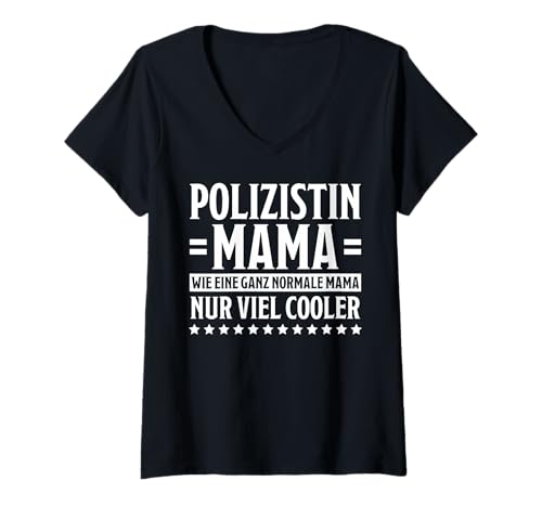 Damen Polizistin Mama Lustiges Polizistín T-Shirt mit V-Ausschnitt Damen Polizistin Mama Lustiges Polizistín T-Shirt mit V-Ausschnitt von Polizistin Sprüche Polizistin Design