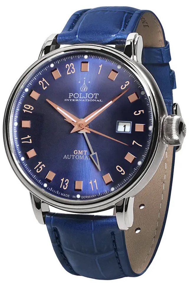 Poljot International Automatikuhr Automatik Jaros GMT Blau von Poljot International