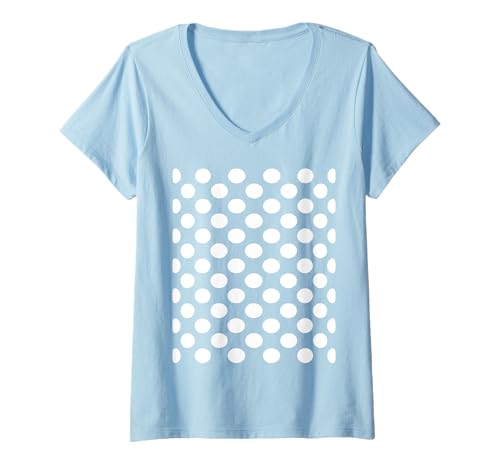 Damen Polka Dots Fun Abstrakt T-Shirt mit V-Ausschnitt von Polka Dot Cute Tee Shirts