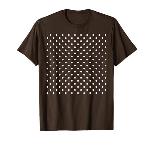 Polka Dots Braun Weiß für Frauen Mädchen gepunktet T-Shirt von Polka Dot Gifts by Art Like Wow