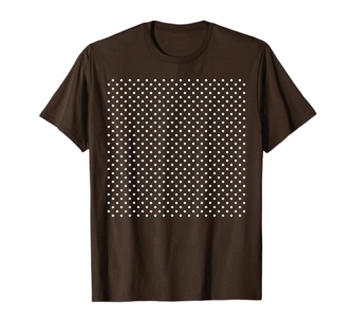 Polka Dots Braun Weiß für Frauen und Mädchen gepunktet T-Shirt von Polka Dot Gifts by Art Like Wow